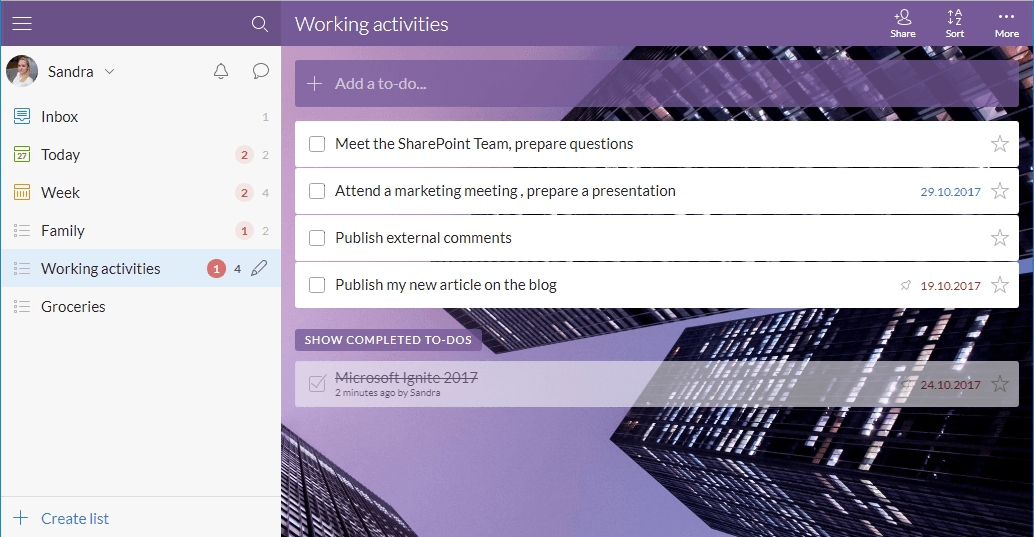 Microsoft Wunderlist