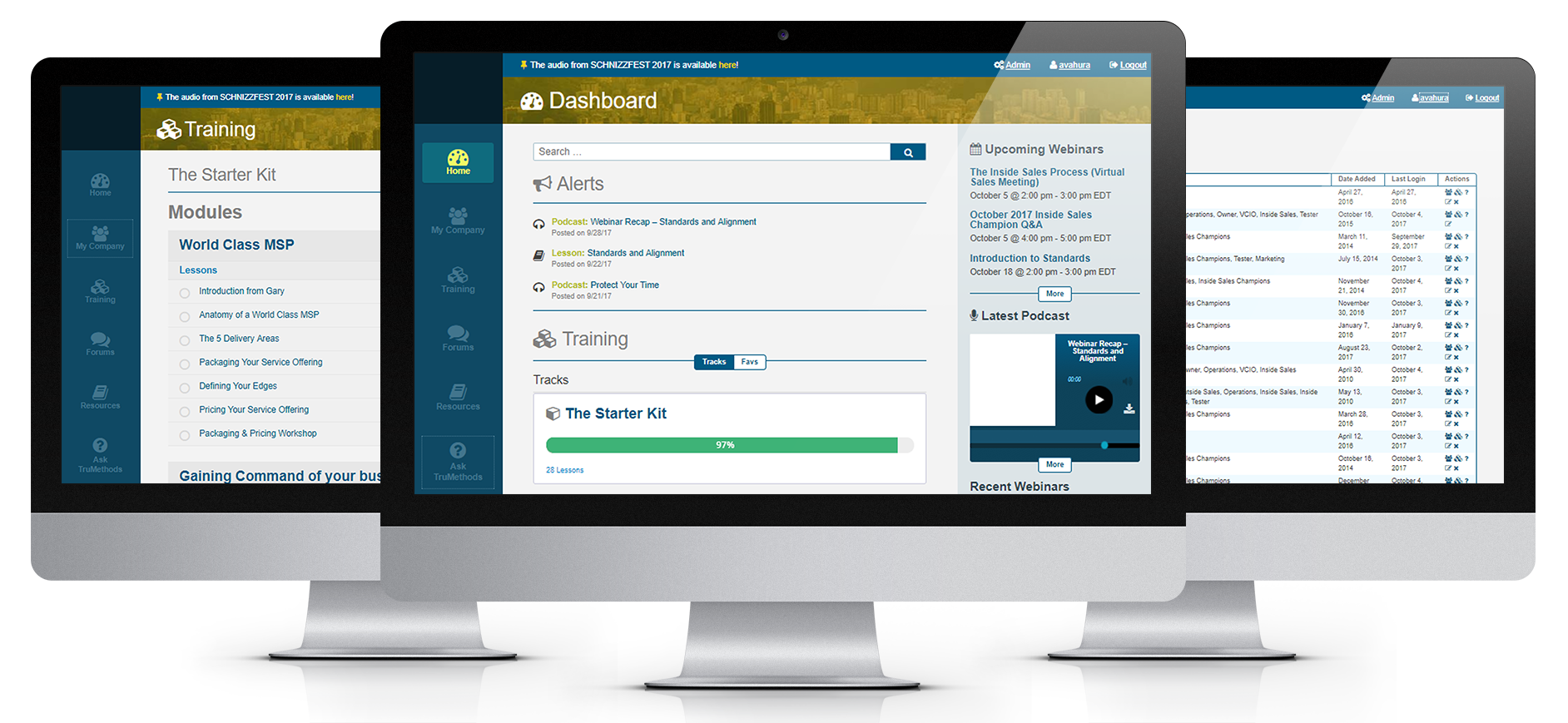 training portal for msp 3 screens