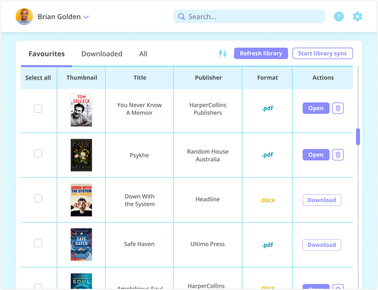 desktop e book library