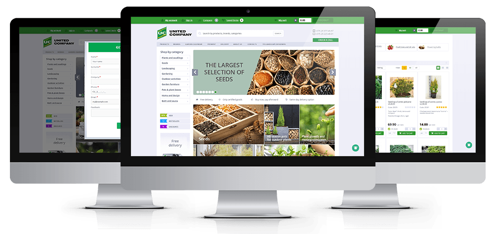 e shop for a multi industry company 3 screens 1000px