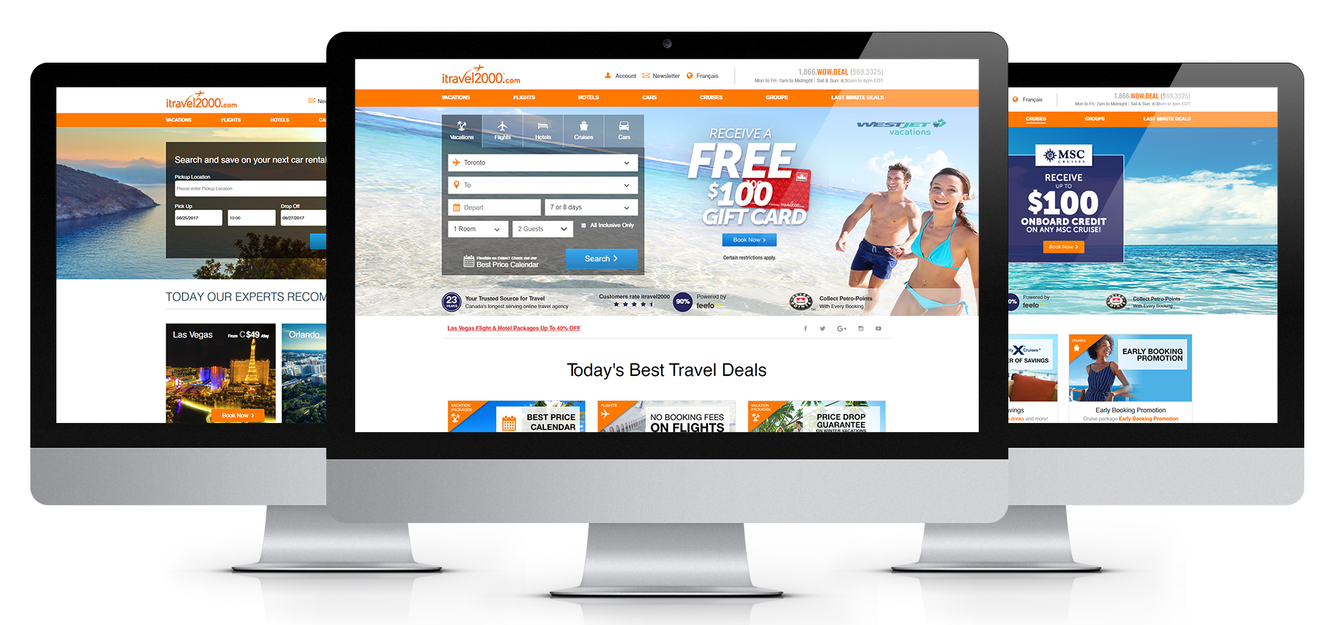 travel web portal 3 screens