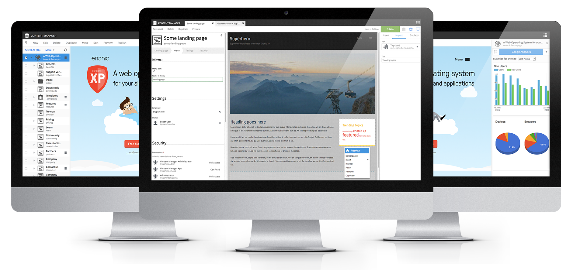 enonic cms 3 screens