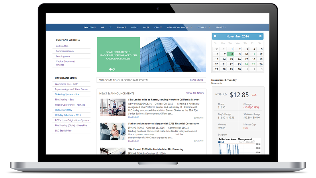 intranet for a real estate company