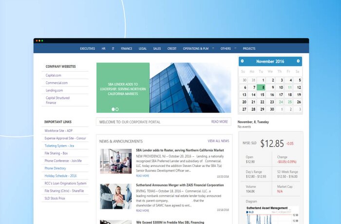 Migration und Neugestaltung des SharePoint-Intranets für einen Darlehensgeber