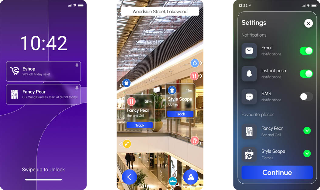 retail app with gps and ar functionality