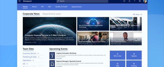 SharePoint-Intranet für einen internationalen Paketdienstleister