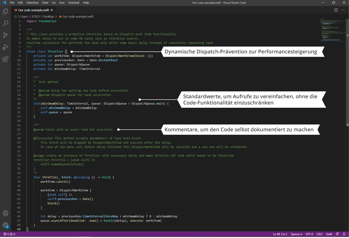iOS-Code Beispiel - ScienceSoft