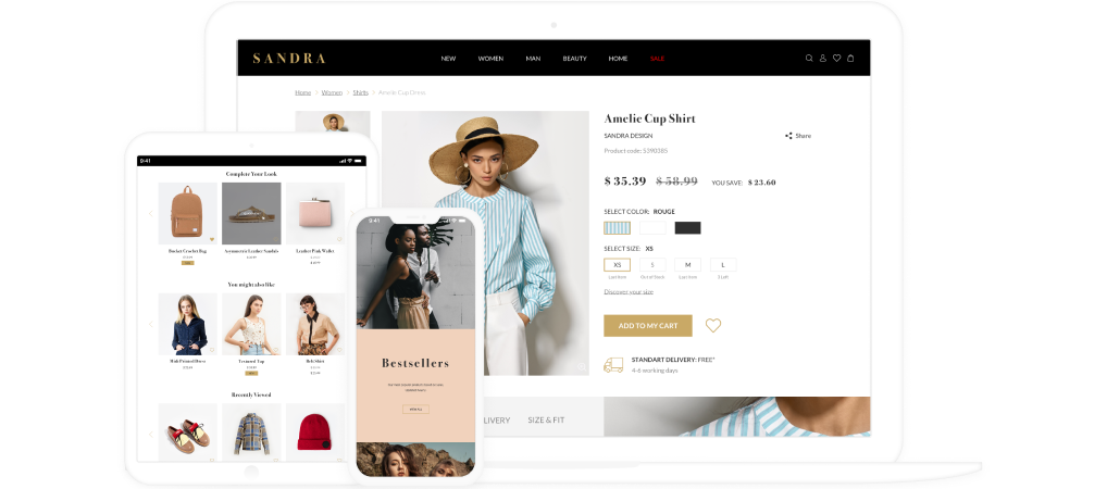 UI-Design einer E-Commerce-Lösung für Mode und Bekleidung